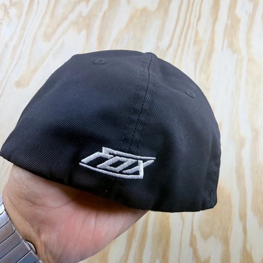 Fox Racing Youth Flexfit Hat Black Rubberized Logo Kids Baseball Cap OSFM